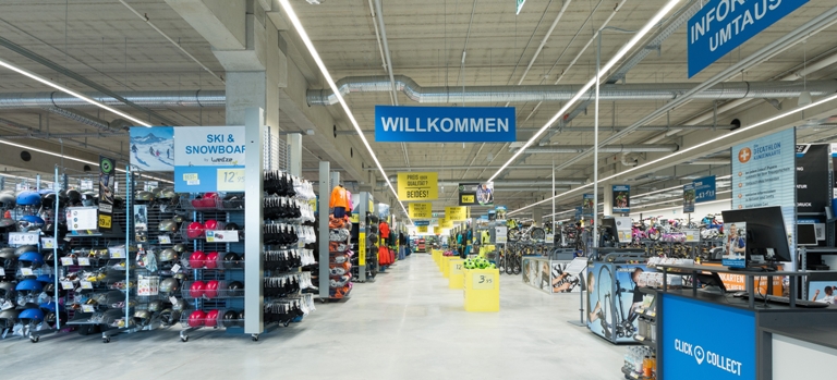 Because the stores are relatively large, a clear layout is important and a layout that is too labyrinthine is rather problematic for the uncomplicated shopping our customers favor. Image: Decathlon. Image: Decathlon