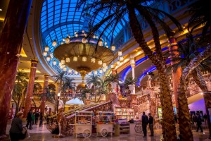 From day one, intu Trafford Centre in Manchester was positioned as a tourist destination taking architectural inspiration from the streets of New Orleans, China Town, and Caeser’s Palace in Las Vegas. Image: intu