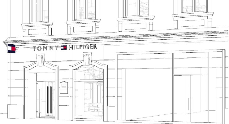 Tommy Hilfiger store facade  Martin Vogelzang - CGarchitect