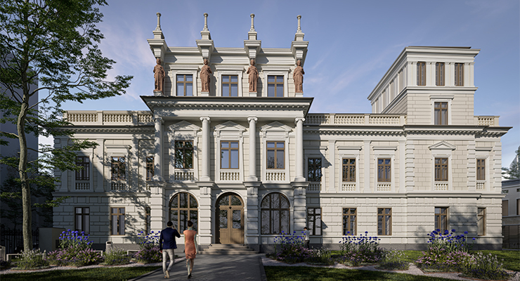 H Știrbei Palace in Bucharest, exterior render. /// credit: CBRE