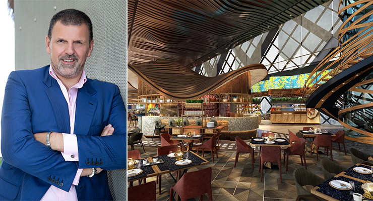 Will Odwarka, Founder and CEO of Dubai-based firm Heartatwork Hospitality Consulting, and Member of the ACROSS Advisory Board (left); Arrazuna one of 11 new dining concepts at One&Only One Za’abeel’s The Link in Dubai (right). /// credit: Azzaruna, Will Odwarka