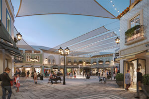 Designer Outlet Algarve’s new plaza in the centre extension is expected to open in summer 2025. /// credit: ROS Retail Outlet Shopping