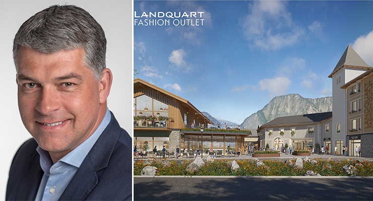 Otto Ambagtsheer, Chief Executive Officer at VIA Outlets (left), Expansion of Landquart Fashion Outlet, Switzerland (right) /// credit: VIA Outlets