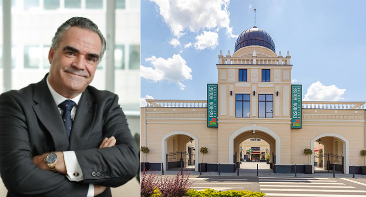 Brendon O'Reilly, Managing Director of FASHION HOUSE Group (left), Outlet Centre Pallady in Bucharest, Romania (right). /// credit: FASHION HOUSE Group