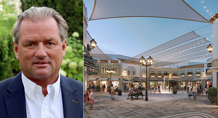 Left-to-right: Thomas Reichenauer, Managing Director at ROS Retail Outlet Shopping; Designer Outlet Algarve’s new plaza, center extension is opening in Summer 2025. /// credit: ROS Retail Outlet Shopping