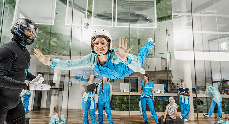 Indoor Skydiving at Rhein-Neckar Zentrum in Viernheim, Germany. /// credit: ECE