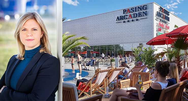 Cindy Andersen, Managing Director of Ingka Centres (left), Pasing Arcaden in Munich, Germany (right). /// credit: Ingka Centres