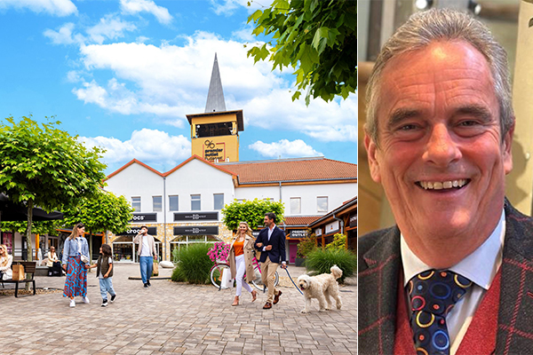 Premier Outlet Centre, Budapest, Hungary (left); Giles Membrey, Managing Director of Rioja Estates Ltd and member of the ACROSS Advisory Board (right). /// credit: Rioja Estates, Premier Outlet Centre