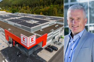 New Kaufland store in Tuttlingen, Germany built with recycled materials (left), Michael Hiese, Chief Real